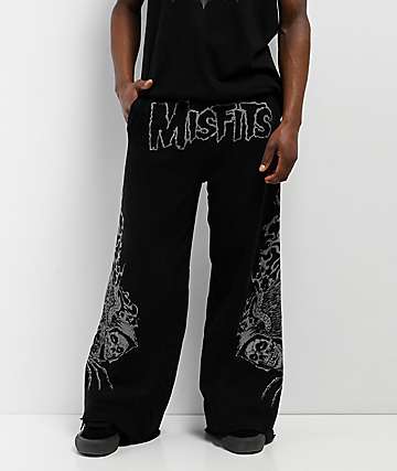 Affliction x Misfits Black Wash Sweatpants - 