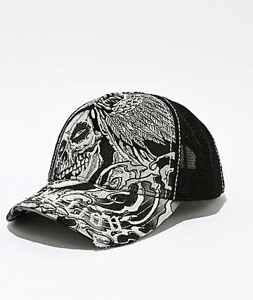 Affliction x Misfits Wings Black Trucker Hat - 