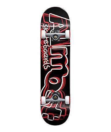 Almost Neon Red, White & Blue 8.0" Skateboard Complete