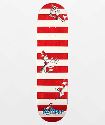 Almost x Dr. Seuss Youness Striped Cat 8.12" Skateboard Deck