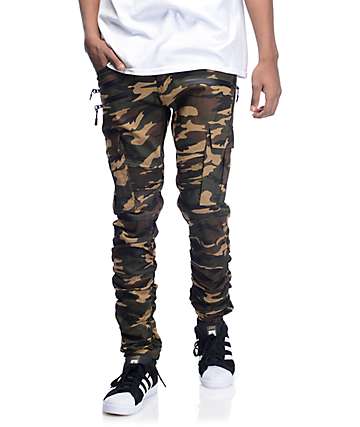 American Stitch Cargo Moto pantalones jogger asargados en camuflado