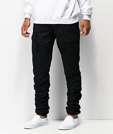 American Stitch Cargo Moto pantalones jogger asargados en negro