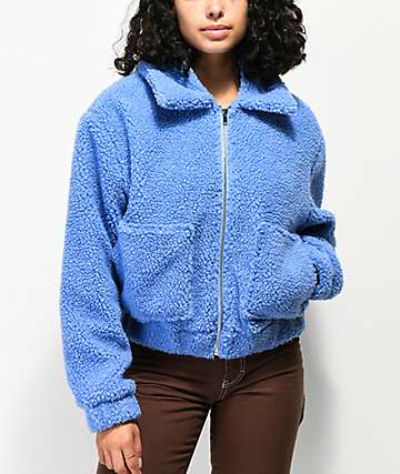 light blue fluffy hoodie