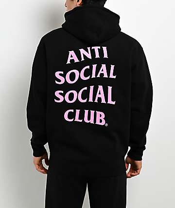 Anti Social Social Club Mind Games Black & Pink Zip Hoodie - 