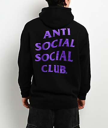 Anti Social Social Club Mind Games Black & Purple Hoodie - 