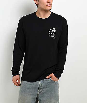 Anti Social Social Club Mind Games Black Thermal Long Sleeve T-Shirt - 