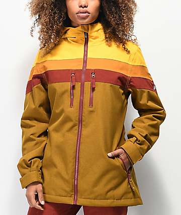 Aperture Ranger 10K chaqueta de snowboard granate y marrón de rayas