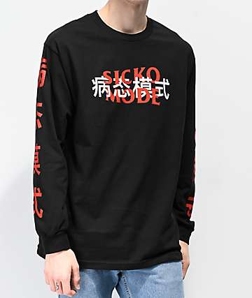 Artist Collective Sicko Stamp camiseta negra de manga larga