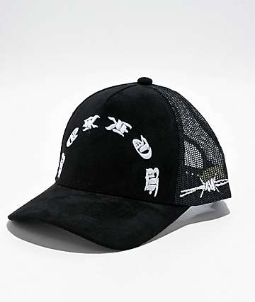 BGK Murder She Wrote Black Suede Trucker Hat - 