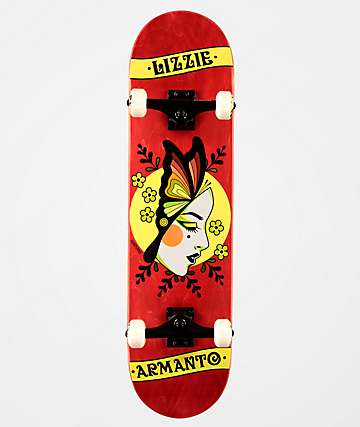Birdhouse Lizzie Butterfly Red 8.0" Skateboard Complete