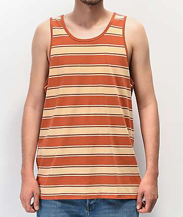 Brixton Hilt Henna & Parchment camiseta sin mangas de rayas