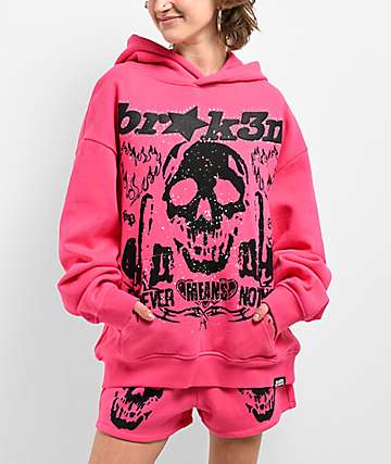 Broken Promises Faceless Pink Rhinestone Hoodie - 