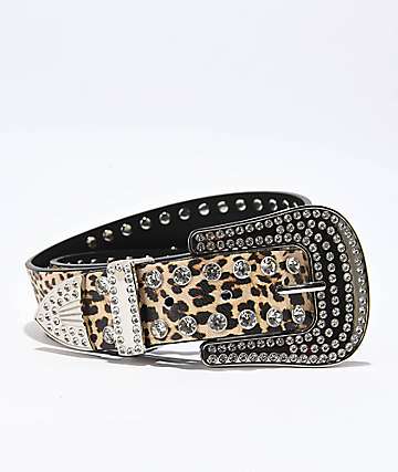 Broken Promises Leopard Lust Rhinestone Belt -