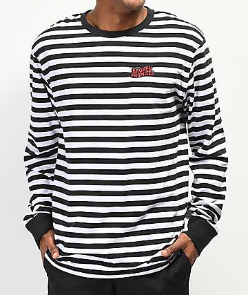 red and white striped long sleeve shirt mens