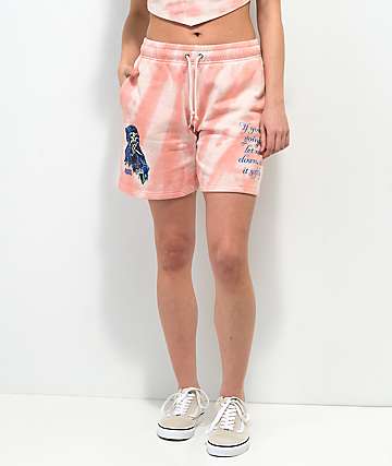Broken Promises Softly Pantalones cortos deportivos tie dye rosa