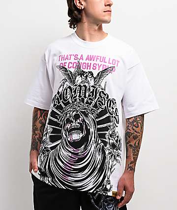 Broken Promises x That's A Awful Lot Of Cough Syrup Crying Dove White T-Shirt - 