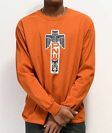 Casual Industrees Totem Knockout camiseta de manga larga naranja oscuro