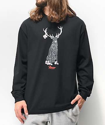 Casual Industrees x Rainier Rainier Deer camiseta negra de manga larga