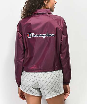 Champion Burgundy Crop Coaches Jacket 