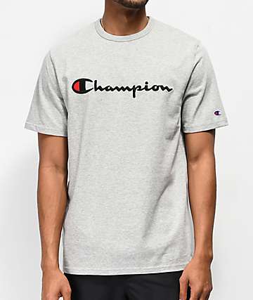 grey champion shirt outfit