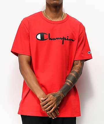 red champion shirt outfit
