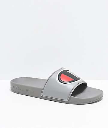 Champion IPO Grey Slide Sandals | Zumiez