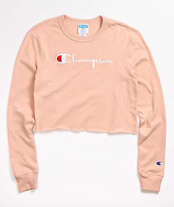 blush pink champion sweatshirt