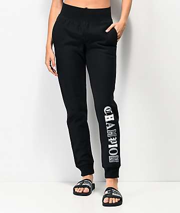 Champion Old English joggers negros de tejido inverso