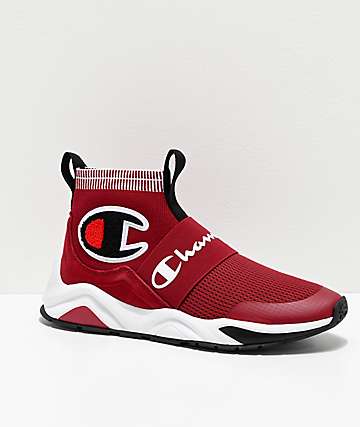 champion red tennis shoes