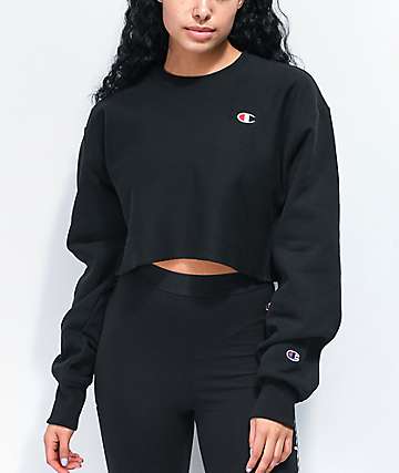 champion cropped reverse weave hoodie