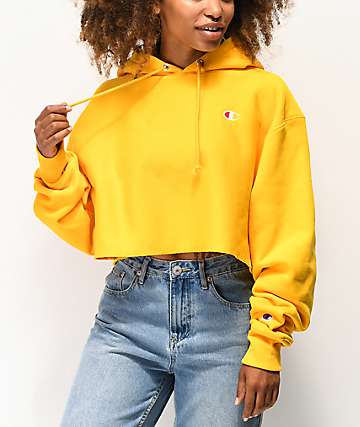 womens light yellow champion sweatshirt