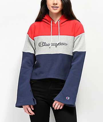 champion white and blue hoodie