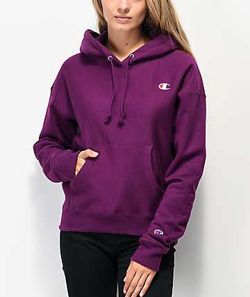 champion reverse weave purple hoodie
