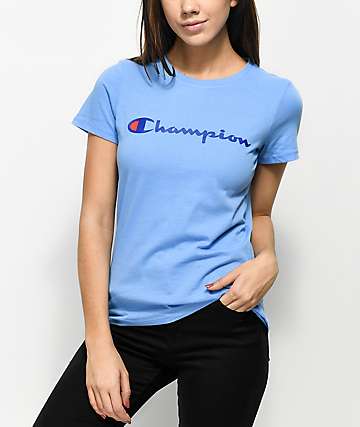 champion t shirt light blue