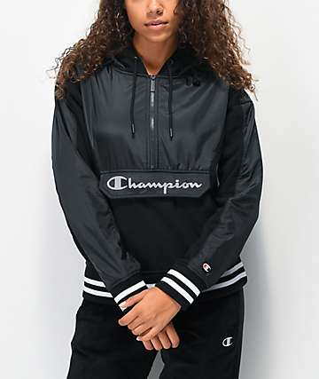 Champion Sideline sudadera con capucha negra con media cremallera