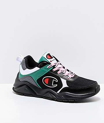 Champion Women's 93 Eighteen Big C Black, Grey, Green & White Shoes