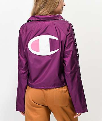 Champion Zipper Tape Venetian chaqueta entrenador corta morada