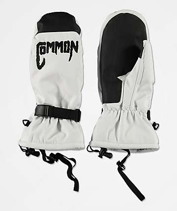 white snowboard mittens