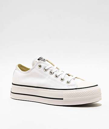 Converse Chuck Taylor All Star Lift White Platform Shoes - 