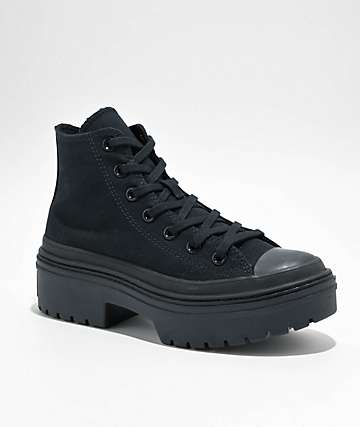 Converse Chuck Taylor All Star Pro Hi Black & White Suede Skate Shoes