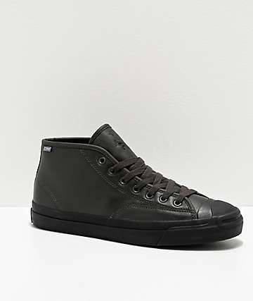 Converse Jack Purcell Pro Jake Johnson Dark Olive & Black Mid Top Skate Shoes
