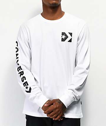 Converse Repeated Star Chevron camiseta blanca de manga larga