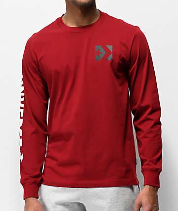 Converse Wordmark Brick Alley camiseta borgoña de manga larga