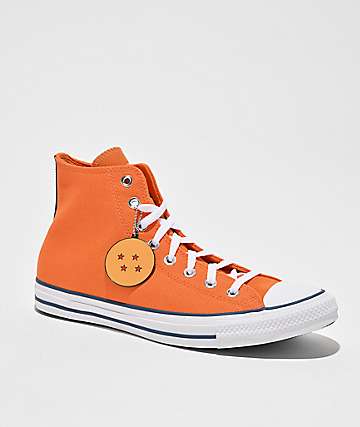 Converse x Dragon Ball Z Goku Chuck Taylor All Star Orange & White High Top Shoes - 