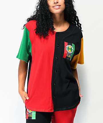 Cross Colours Flag Logo Colorblock camiseta de béisbol