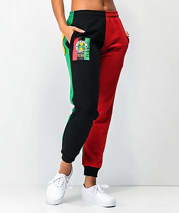 Cross Colours Flag Logo Colorblock jogger pantalones deportivos
