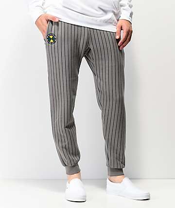 Cross Colours Pinstripe jogger pantalones deportivos grises