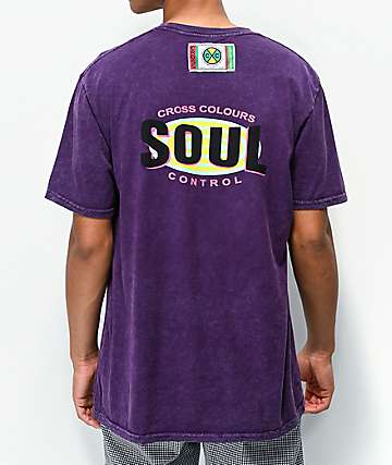 Cross Colours Soul camiseta de punto con lavado mineral morado