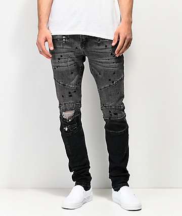 pantalon negro deslavado hombre