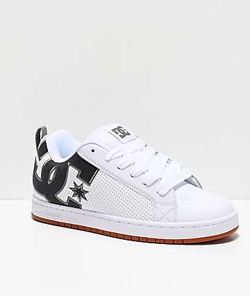 DC Court Graffik SE zapatos de skate blancos, negros y grises